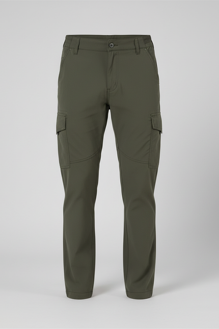 Pantalon Cargo Vert Kaki Droit Homme Multipoches Décontracté - Polyester - vue 3