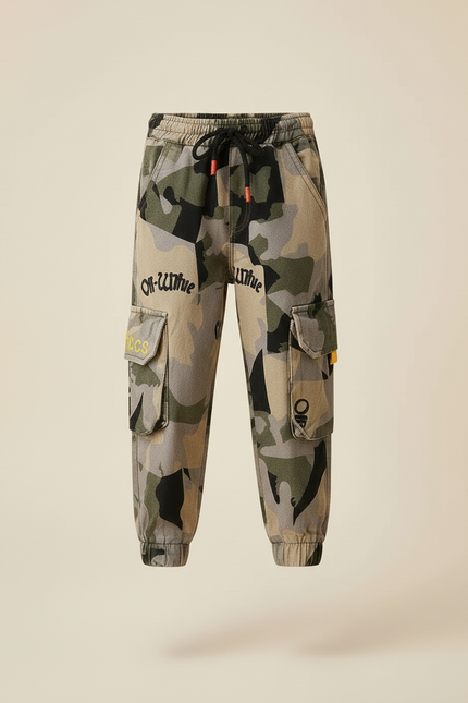Pantalon Cargo Camouflage Enfant Décontracté Multipoches Imprimé - Toile - vue 3