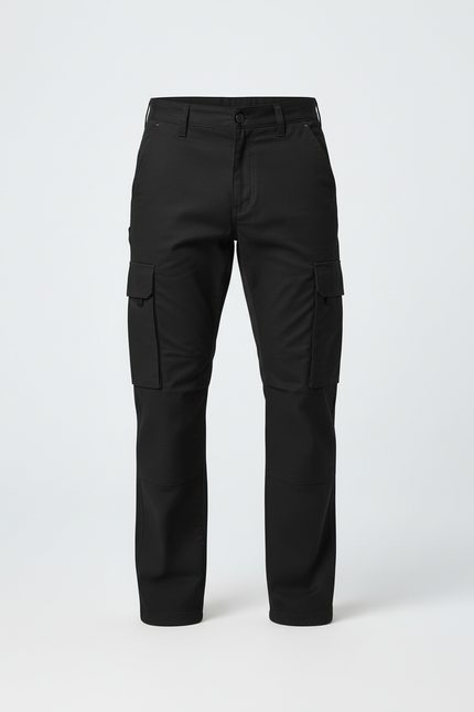 Pantalon Cargo Noir Homme Multipoches Résistant Décontracté - Toile - vue 3