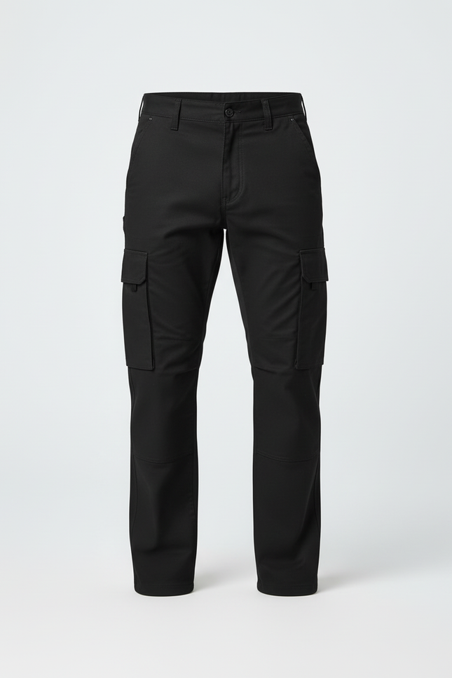 Pantalon Cargo Noir Homme Multipoches Résistant Décontracté - Toile - vue 3