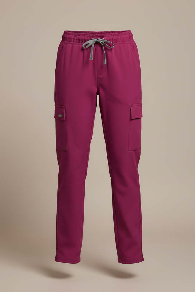 Pantalon Cargo Fuchsia Droit Cordon Élastique Enfant - Rose Polyester - vue 3