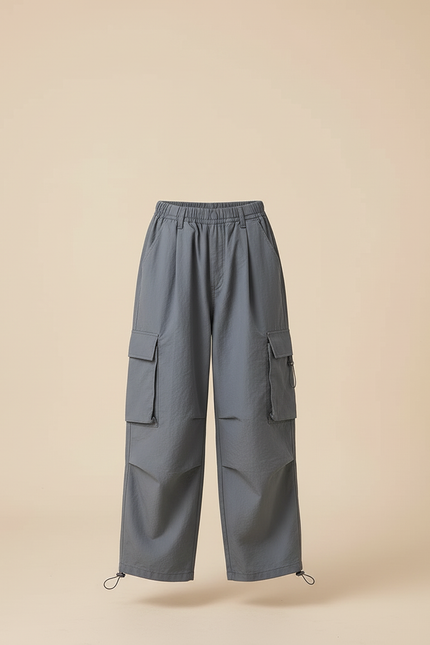 Pantalon Cargo Fille Gris Parachute - Polyester - vue 3