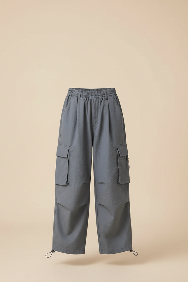Pantalon Cargo Fille Gris Parachute - Polyester - vue 3
