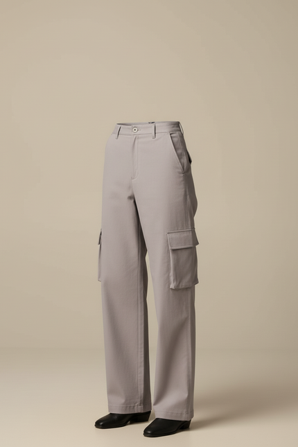 Pantalon Cargo Habillé - Gris Gabardine - vue 3