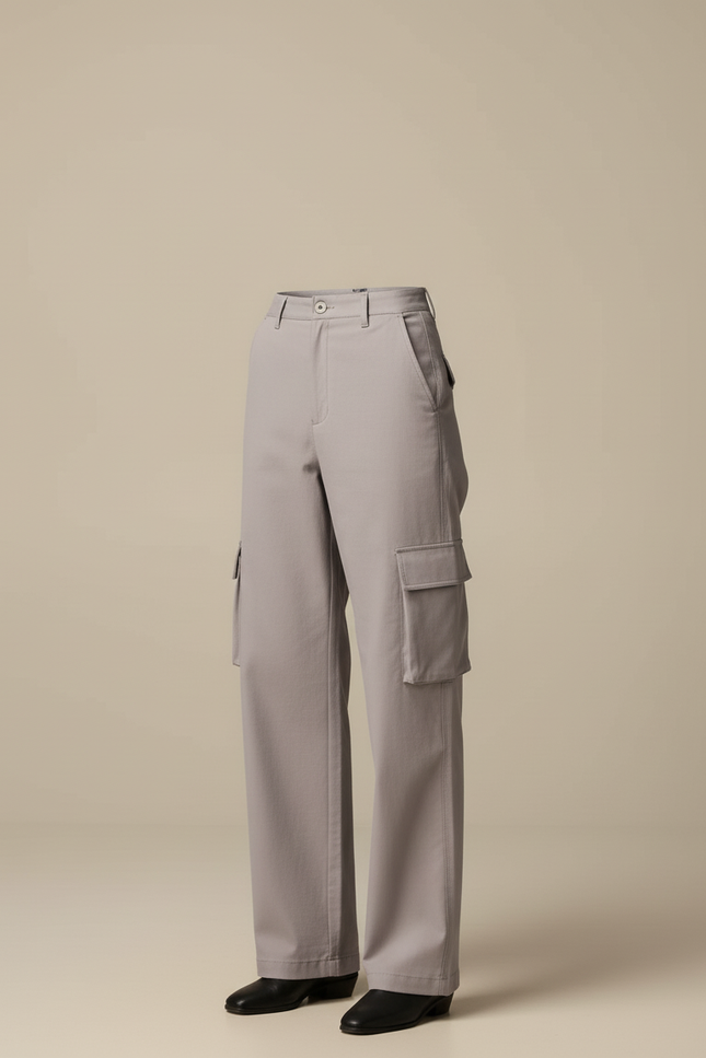 Pantalon Cargo Habillé - Gris Gabardine - vue 3