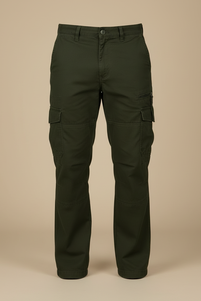 Pantalon Cargo Multipoche - Kaki Toile - vue 3