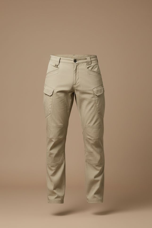 Pantalon Cargo Beige Tactique Multi-Poches Décontracté - Toile - vue 3