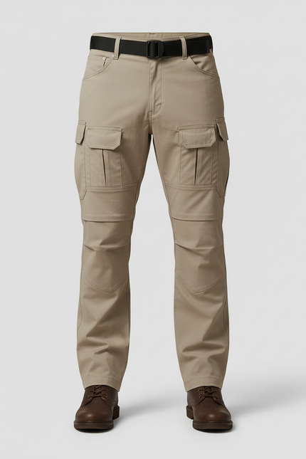 Pantalon Cargo Beige Tactique Multipoches Homme - Toile - vue 3