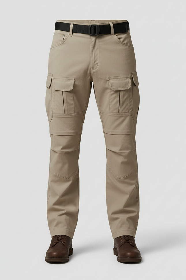Pantalon Cargo Beige Tactique Multipoches Homme - Toile - vue 3