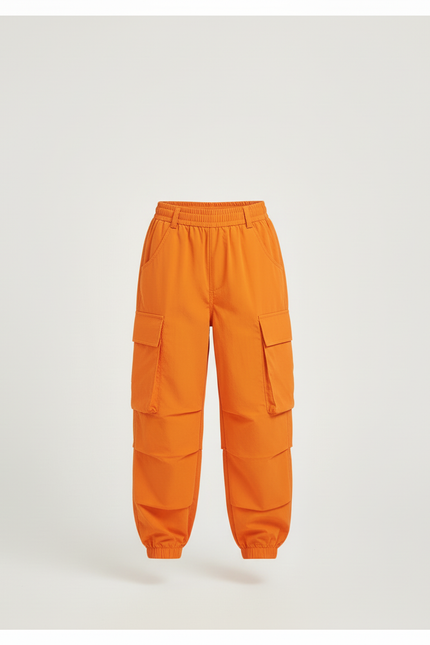 Pantalon Cargo Fille Orange Parachute - Polyester - vue 3