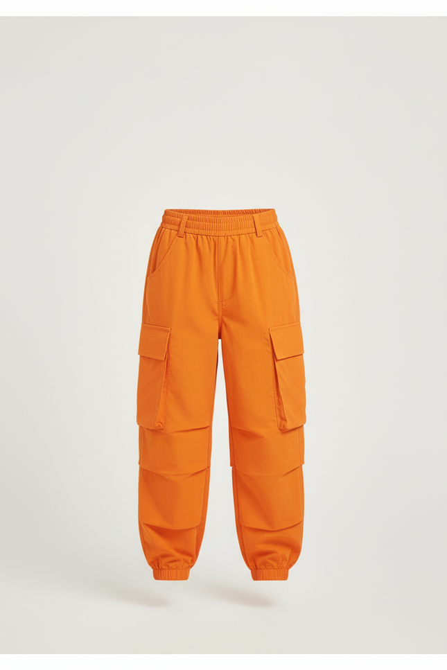 Pantalon Cargo Fille Orange Parachute - Polyester - vue 3