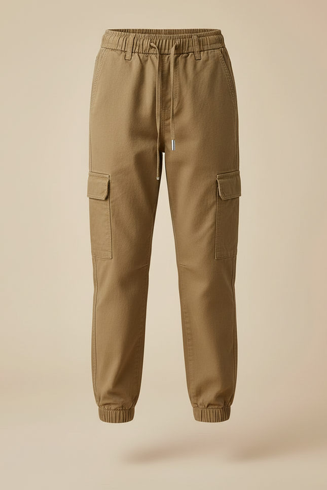 Pantalon Cargo Kaki Ample Coton Élastique Enfant - vue 3