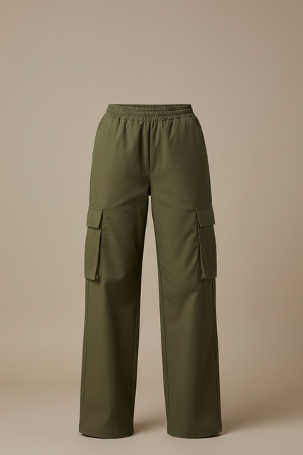 Pantalon Cargo Fille - Kaki Gabardine - vue 3