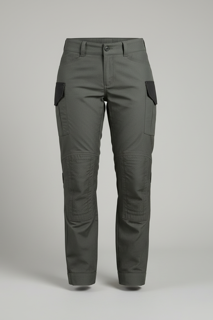 Pantalon Cargo Vert Militaire Femme Tactique Renforcé - Toile - vue 3