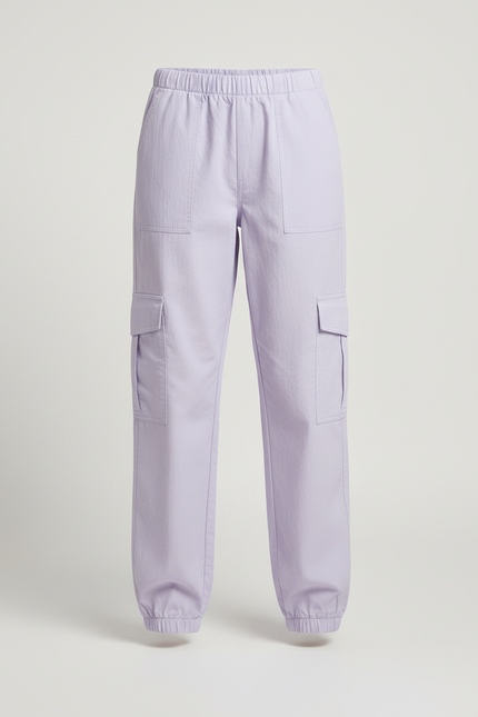 Pantalon Cargo Violet Ample Fille Coton Décontracté - vue 3