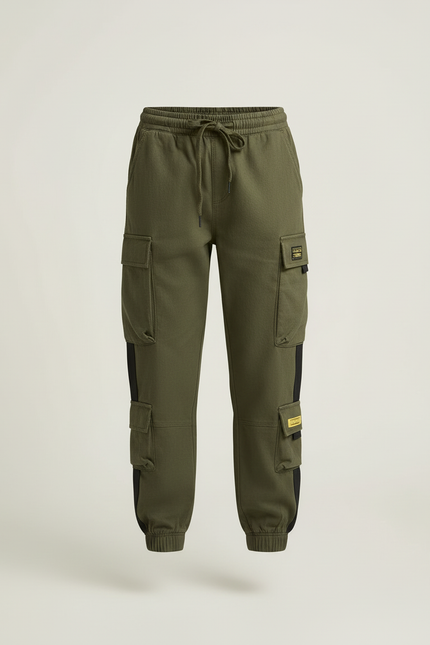 Pantalon Cargo Kaki Multipoches Jogger Urbain Fille - Molleton - vue 3