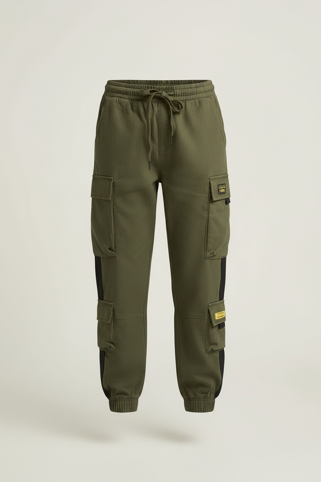 Pantalon Cargo Kaki Multipoches Jogger Urbain Fille - Molleton - vue 3