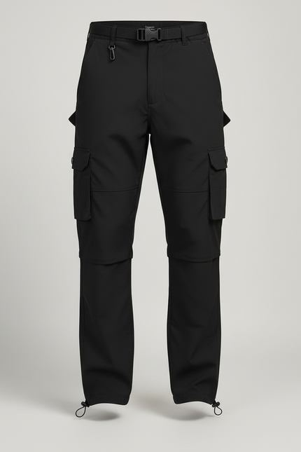 Pantalon Cargo Homme Léger Convertible Randonnée Noir - Polyester - vue 3