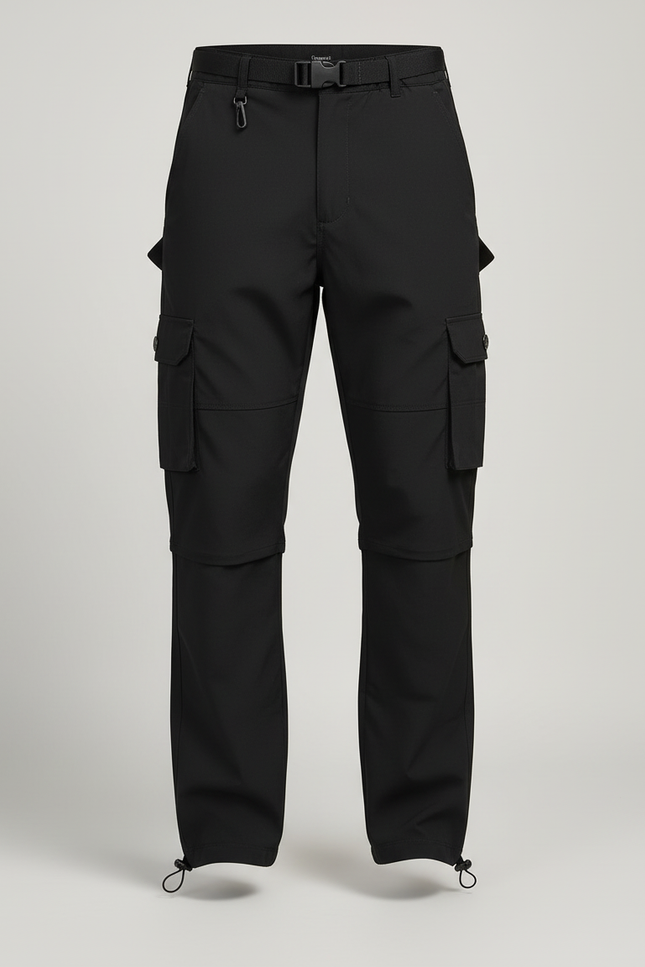 Pantalon Cargo Homme Léger Convertible Randonnée Noir - Polyester - vue 3