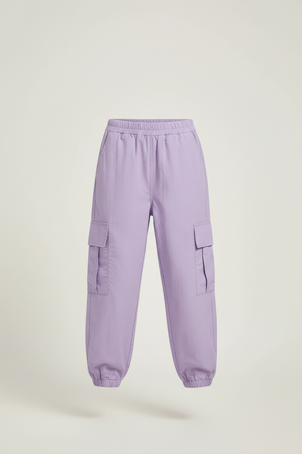 Pantalon Cargo Violet Ample Fille Multipoches - Polyester - vue 3