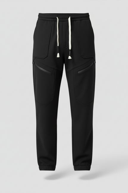 Pantalon Cargo Noir Homme Décontracté Poches Zippées - Polyester - vue 3