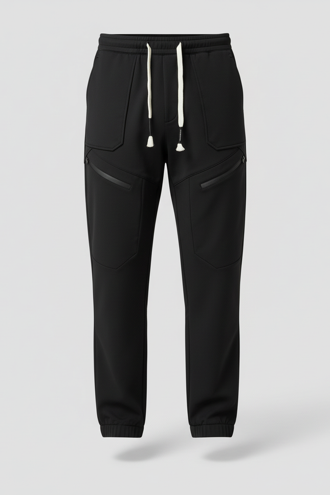 Pantalon Cargo Noir Homme Décontracté Poches Zippées - Polyester - vue 3