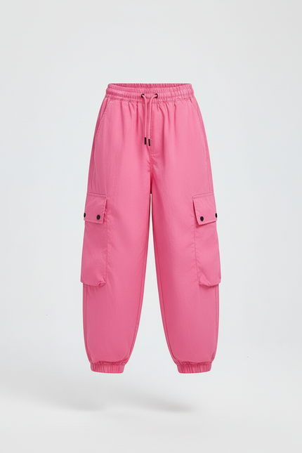 Pantalon Cargo Rose Ample Poches Fille - Polyester - vue 3