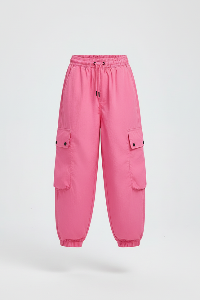 Pantalon Cargo Rose Ample Poches Fille - Polyester - vue 3