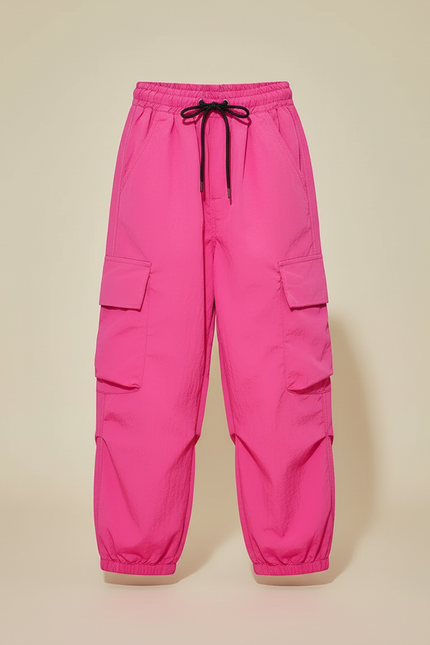 Pantalon Cargo Rose Fluorescent Ample Multipoches Enfant - Polyester - vue 3
