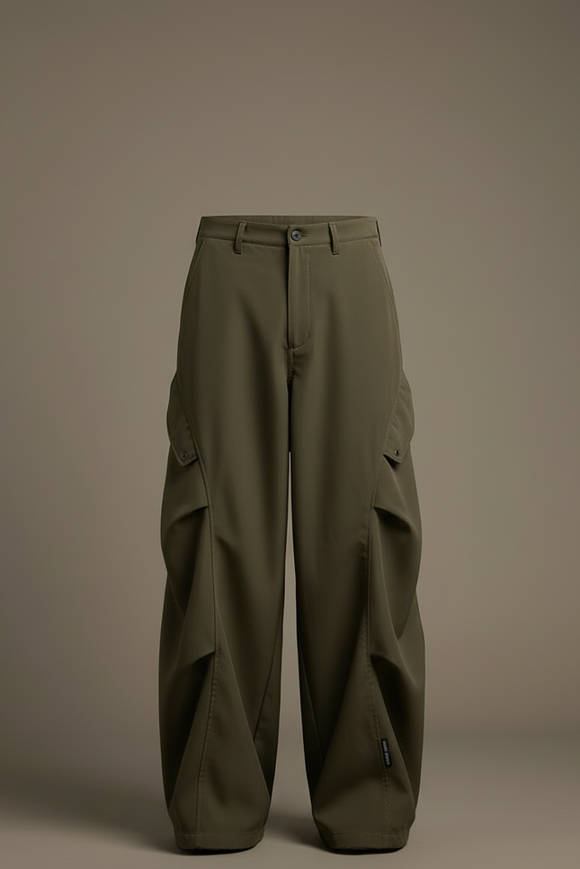 Pantalon Cargo Kaki Ample Streetwear Homme Léger - Polyester - vue 3