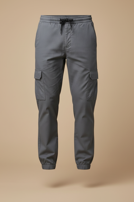 Pantalon Cargo Gris Homme Décontracté Jogger Uni - Coton - vue 3