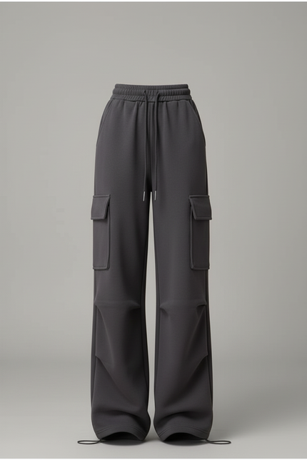 Pantalon Cargo Gris Foncé Ample Décontracté Femme - Molleton - vue 3