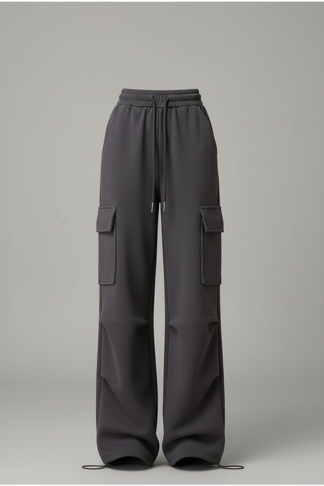 Pantalon Cargo Gris Foncé Ample Décontracté Femme - Molleton - vue 3