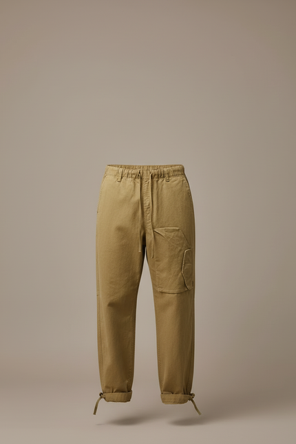 Pantalon Cargo Homme Ample Coton Beige Décontracté - Toile - vue 3