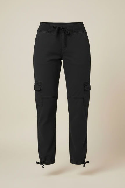 Pantalon Cargo Extensible - Noir Toile - vue 3
