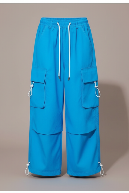 Pantalon Cargo Bleu Ample Enfants Streetwear - Polyester - vue 3