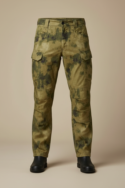 Pantalon Cargo Camo - Kaki Toile - vue 3
