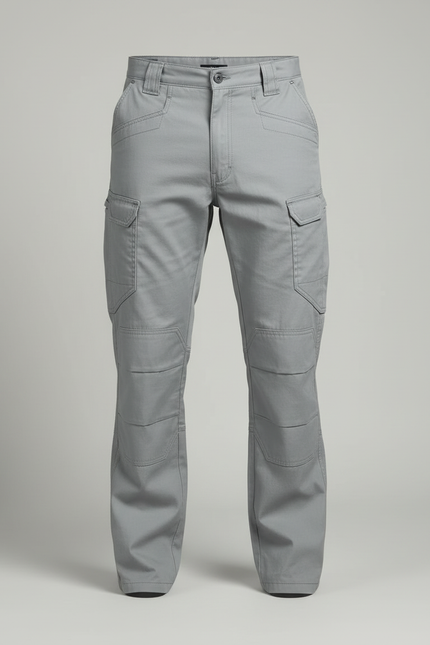 Pantalon Cargo Gris Homme Coton Multi-Poches Décontracté - Toile - vue 3