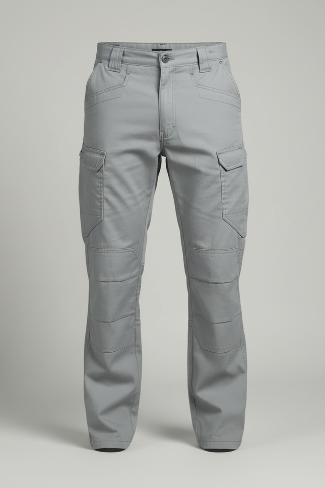 Pantalon Cargo Gris Homme Coton Multi-Poches Décontracté - Toile - vue 3
