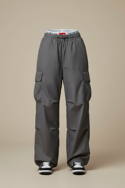 Pantalon Cargo Nylon - Gris Polyester - vue 3