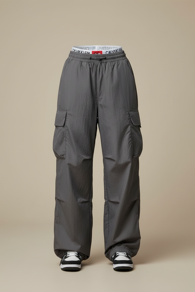 Pantalon Cargo Nylon - Gris Polyester - vue 3
