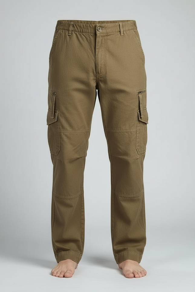 Pantalon Cargo Kaki Coton Ample Confortable Multi-poches - vue 3