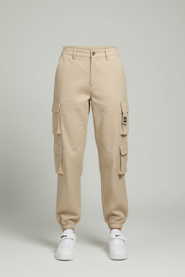 Pantalon Cargo Beige Multipoches Décontracté Femme - Gabardine - vue 3