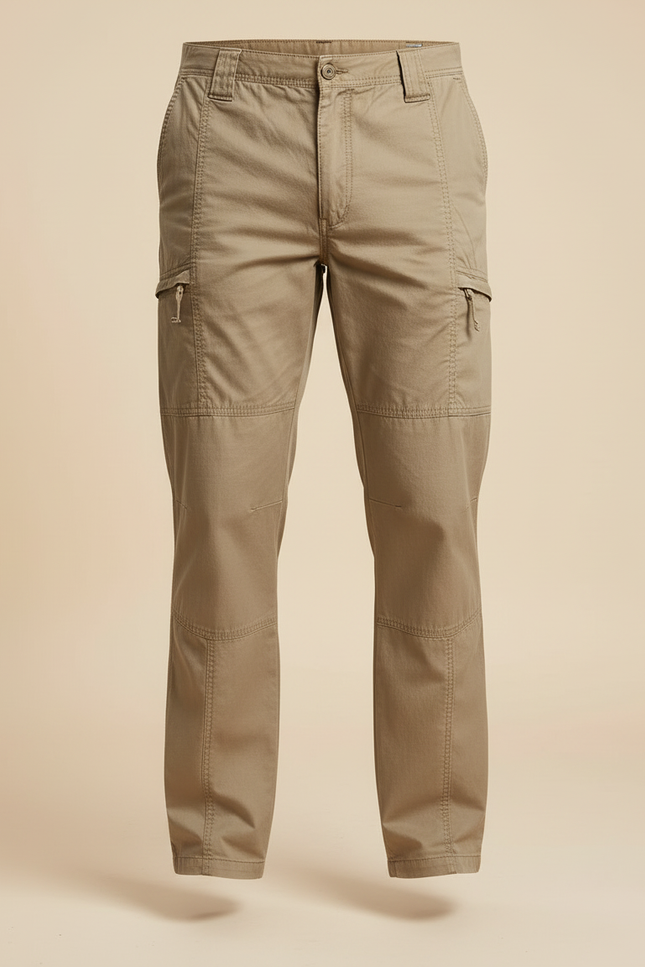 Pantalon Cargo Homme Kaki Coton Multi-Poches Décontracté - Toile - vue 3