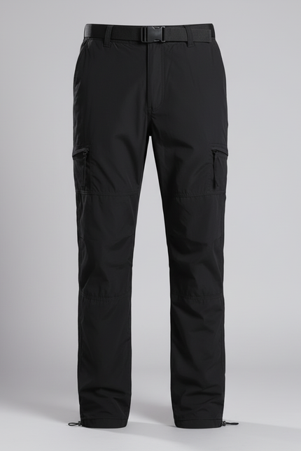 Pantalon Cargo Noir Décontracté Ample Homme Multipoches - Polyester - vue 3