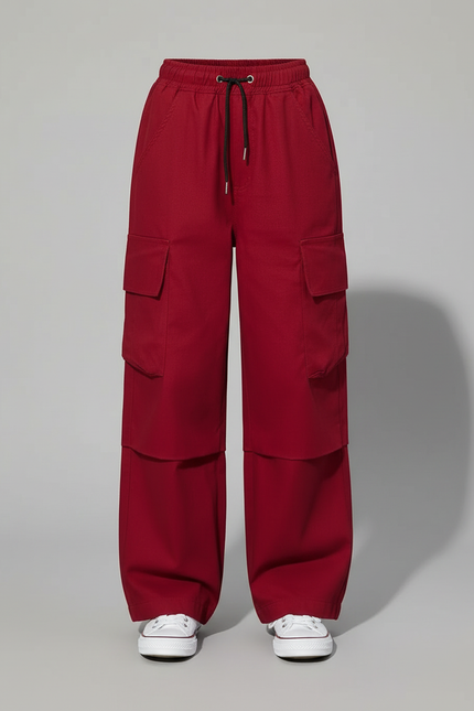 Pantalon Cargo Fille Bordeaux Parachute - Polyester - vue 3