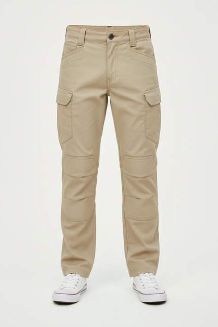 Pantalon Cargo Beige Multipoches Décontracté Garçon - Toile - vue 3