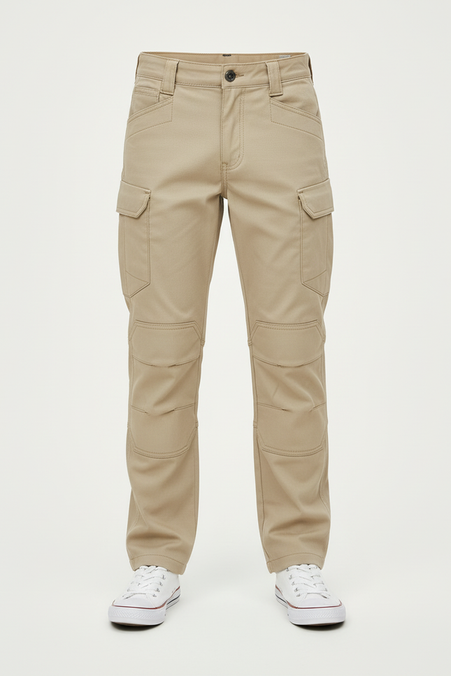 Pantalon Cargo Beige Multipoches Décontracté Garçon - Toile - vue 3