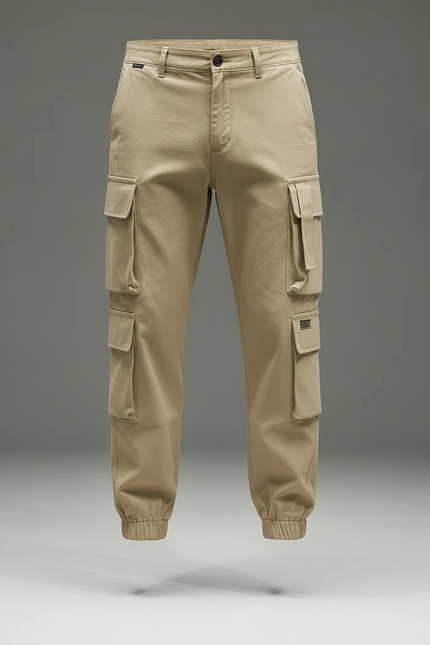 Pantalon Cargo Avec Elastique - Beige Gabardine - vue 3