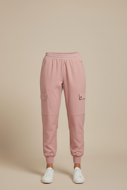 Pantalon Cargo Rose Fluide Décontracté Femme Jogger - Polyester - vue 3